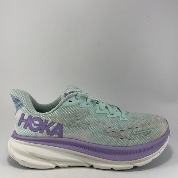 Hoka One One Clifton 9 Running Shoes Womens Size 7.5 B Ocean Lilac Blue Athletic - Picture 1 of 10